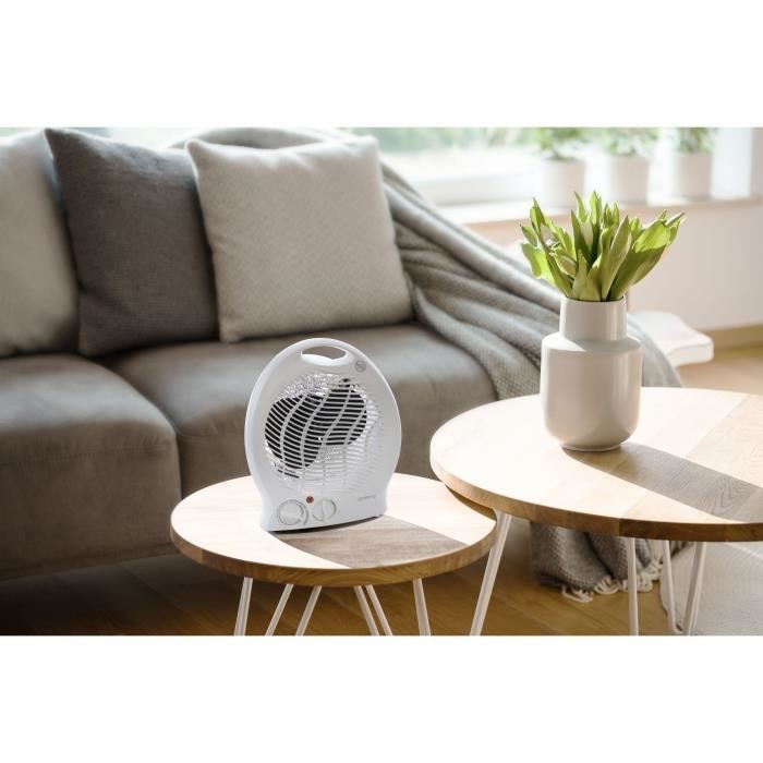 Chauffage mobile soufflant 2000W OCEANIC - 2 puissances - Fonction ventilateur - Blanc