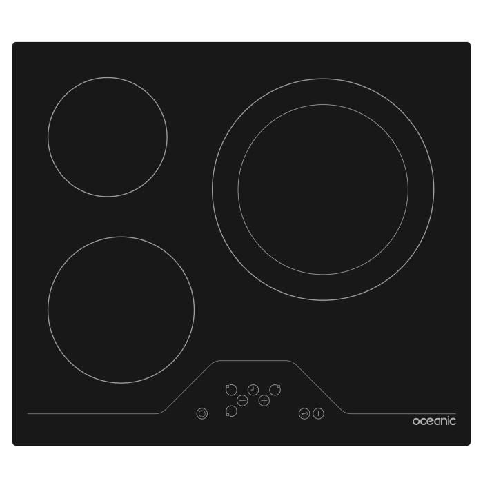 Plaque de cuisson vitrocéramique OCEANIC OCEATV3Z60B - 3 foyers - noir 5400W