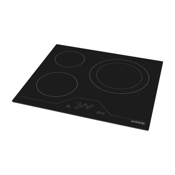 Plaque de cuisson vitrocéramique OCEANIC OCEATV3Z60B - 3 foyers - noir 5400W