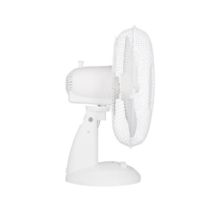 Ventilateur de table OCEANIC - 40W - Diametre 30 cm - 3 vitesses - Oscillant - Blanc