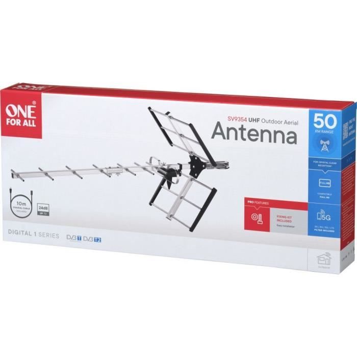 Antenne TV Extérieure ONE FOR ALL SV9354 Professional Line amplifiée