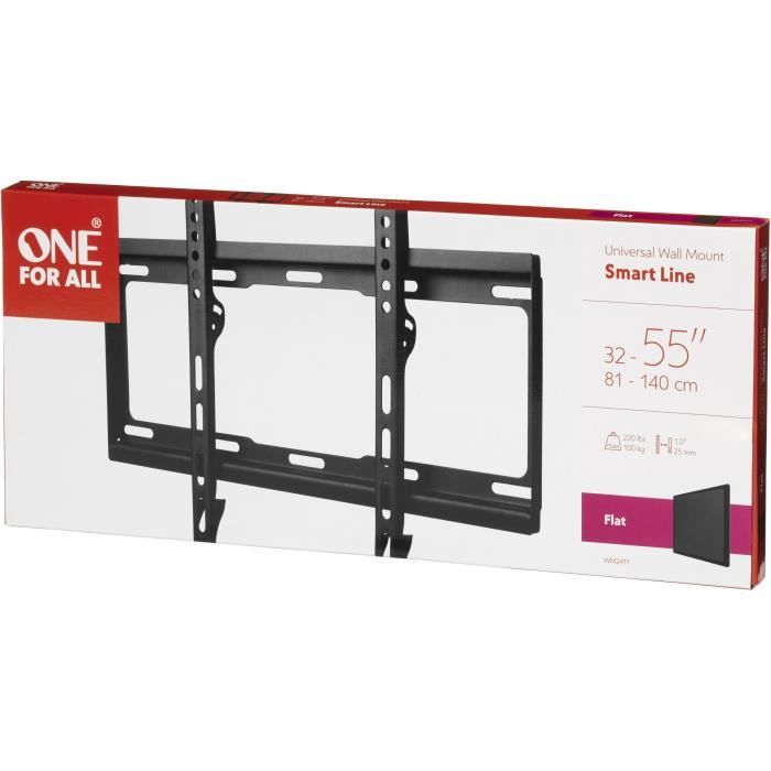 ONE FOR ALL WM2411 - Support mural TV Support plat pour écran 32-65''/81-165cm - Pour TV max 100kgs - 25mm du mur