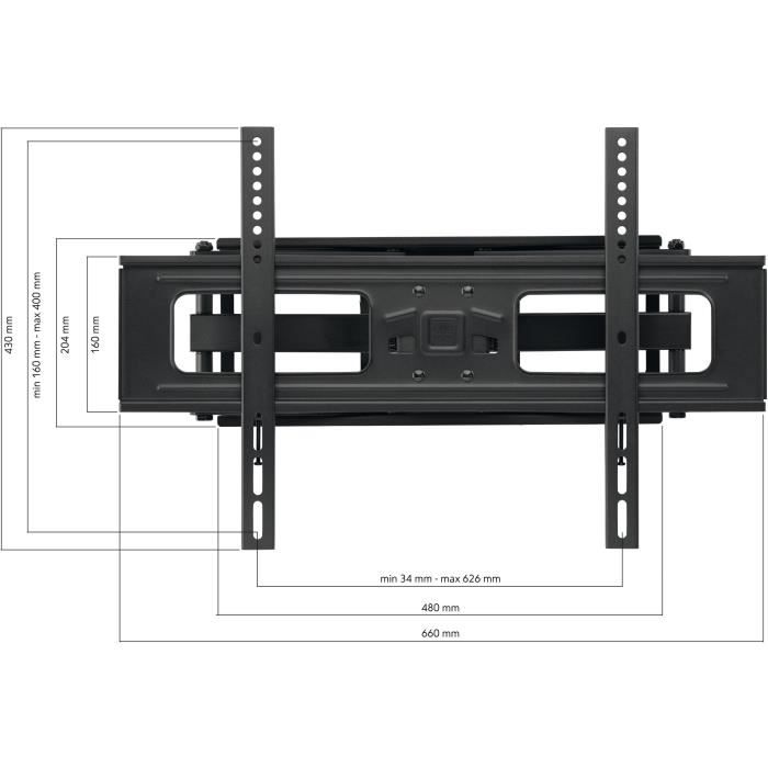 ONE FOR ALL WM4661 Support mural inclinable et orientable pour écran de 81 a 229 cm (32 a 90) - Poids max : 60kg