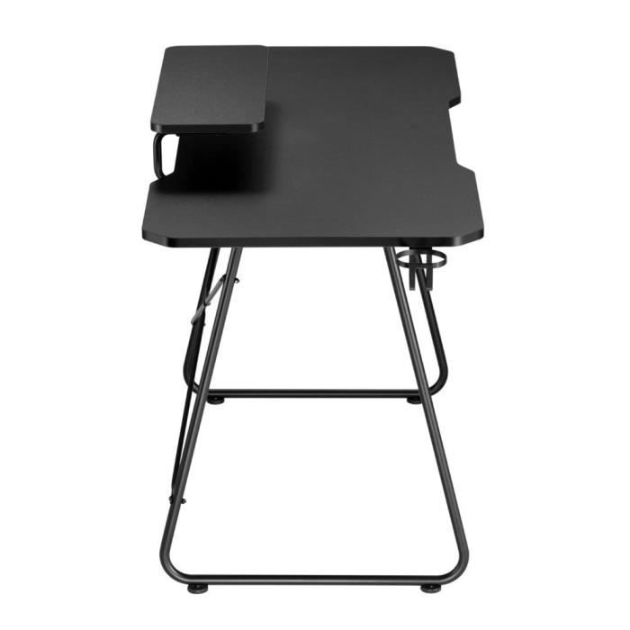 Bureau Gaming OPLITE ATIKA T10 XL Noir - Plateau en mélaminé et pietement en acier noir