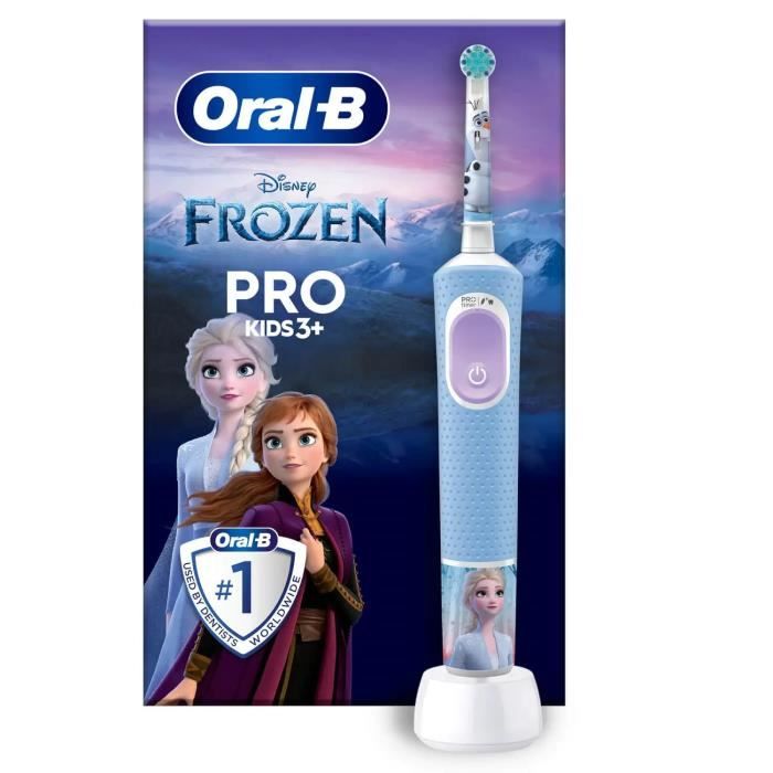 Oral-B Pro Kids Brosse a Dents Électrique Enfant, Reine des Neiges Disney, 1 Brossette Brossage Doux, Minuteur et Vibrations