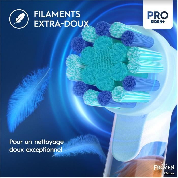 Oral-B Pro Kids Brosse a Dents Électrique Enfant, Reine des Neiges Disney, 1 Brossette Brossage Doux, Minuteur et Vibrations