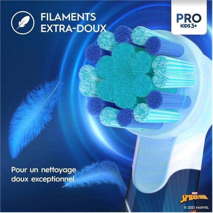 Brosse a dents électrique Oral-B Pro Kids 1 Manche Marvel Spider-Man, 1 Brossette, 3 Ans et Plus