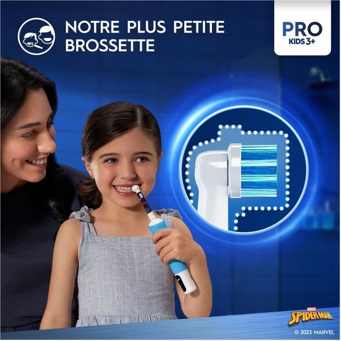 Brosse a dents électrique Oral-B Pro Kids 1 Manche Marvel Spider-Man, 1 Brossette, 3 Ans et Plus