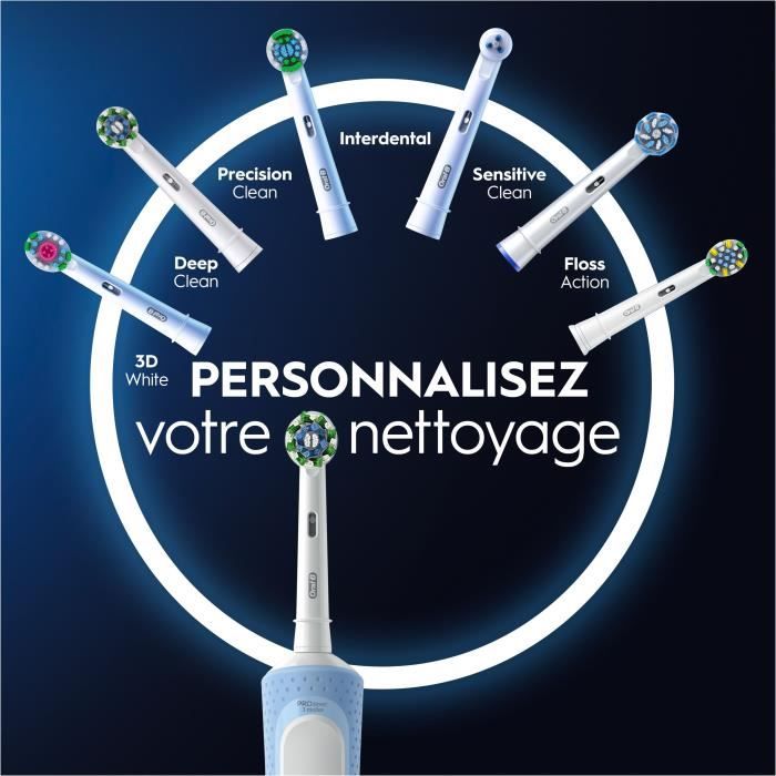 Brosse a dents électrique ORAL-B Vitality Pro - Bleue - 3 modes de brossage - Brossette incluse