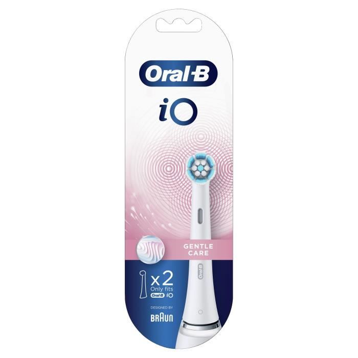 Tetes de brosse Oral-B iO Gentle Care pour zones sensibles et gencives - Pack de 2