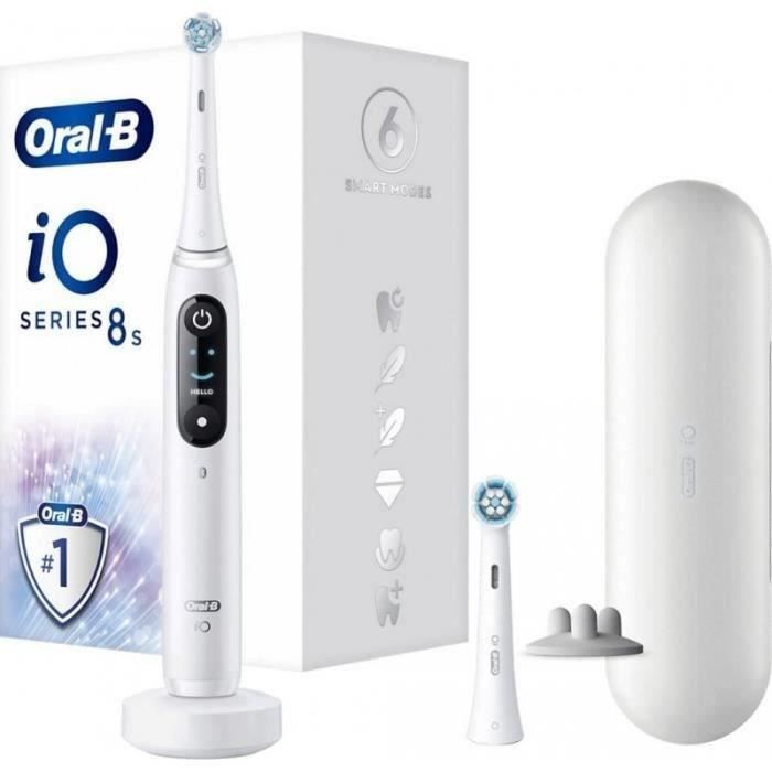 Brosse a dents électrique - Oral-B - iO 8N - Gencives sensibles - 2 brossettes - 1 étui de voyage