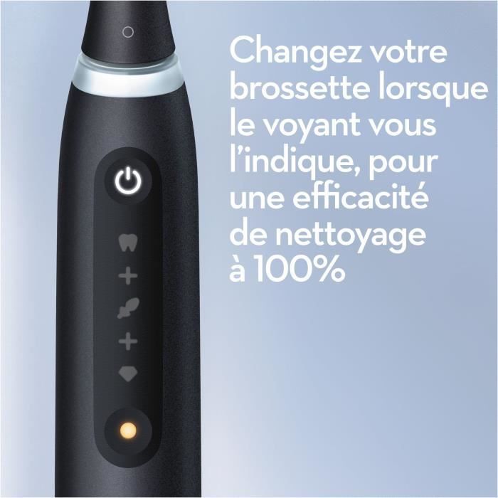 Brosse a dents électrique ORAL-B iO5 connectée - noir - Bluetooth, 1 brossette et 1 étui de voyage