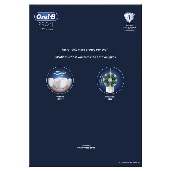 Oral-B Pro Series 1 Lot De Deux, Brosses a Dents Électriques Rose Et Noire, 2 Brossettes, Conçue Par Braun