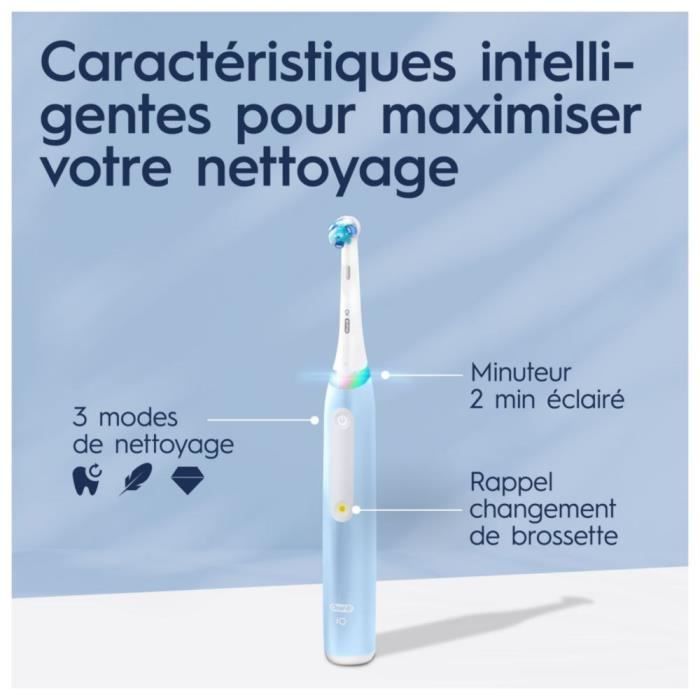 Oral-B iO 3S Brosse a Dents Électrique Bleue, 1 Brossette