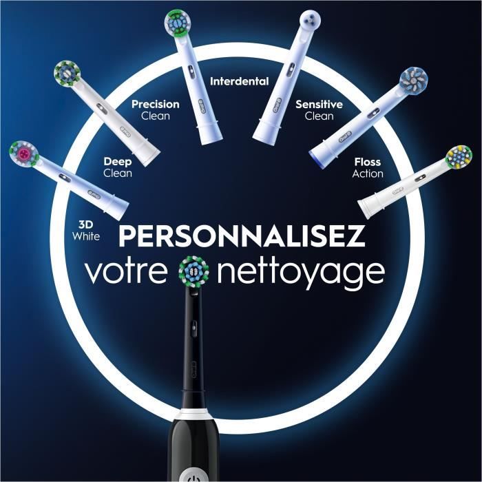 Oral-B Pro Series 1 Brosse a Dents Électrique Noire, 2 Brossettes, Conçue Par Braun