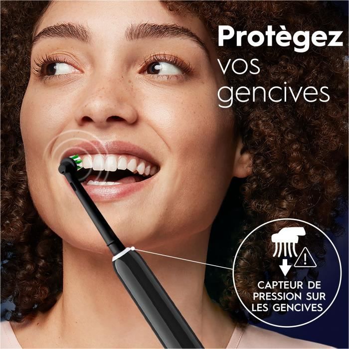 Oral-B Pro Series 1 Brosse a Dents Électrique Noire, 2 Brossettes, Conçue Par Braun