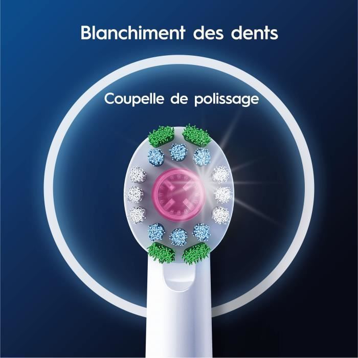 Brossettes ORAL-B - 3D White - Pack de 8 brossettes pour brosse a dent électrique