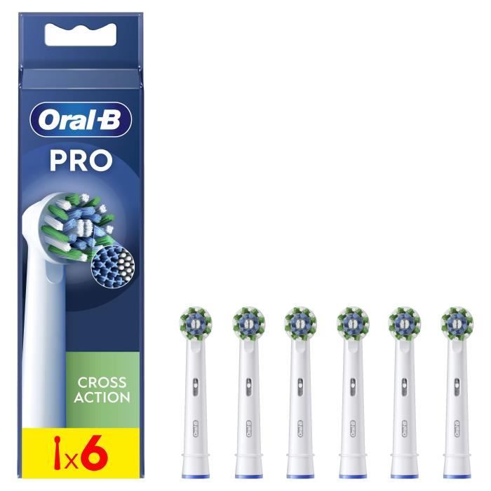 Brossette ORAL-B - Cross Action - pour brosse a dent électrique - pack de 6