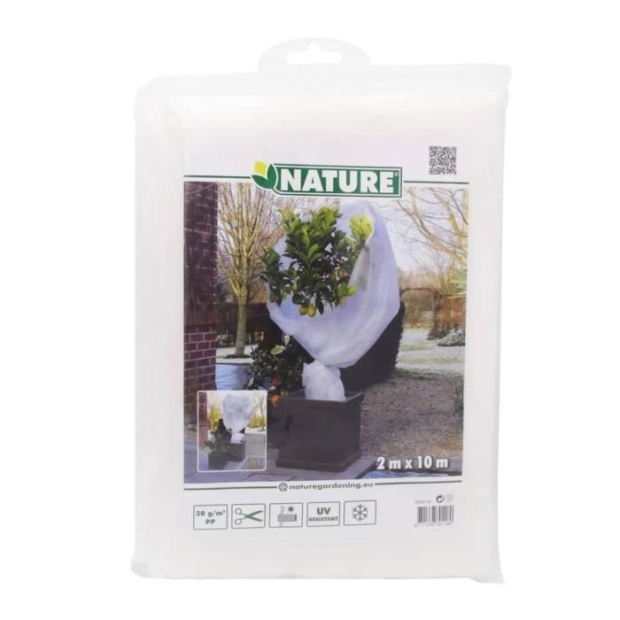 Nature Couverture en polaire d'hiver 30 g/m² Blanc 2x10 m