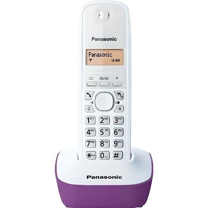 Panasonic KX-TG1611FRF | Téléphone Sans Fil, Base & Combiné, ID de l'Appelant, LCD, Répertoire, Mémoire Rappel, Réveil, RÉPONDEUR