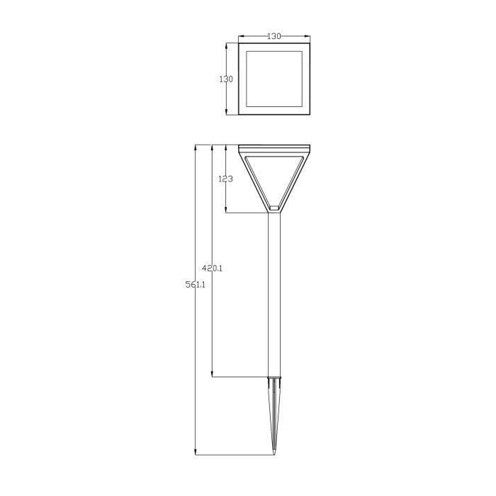 Lanterne solaire inox verre perlé 25 lumens blanc chaud - GALIX