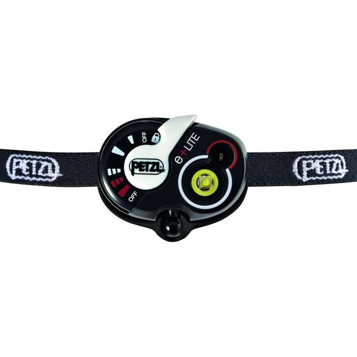 Lampe frontale de secours avec bandeau - PETZL - E+Lite - 40 lumens - Etui inclus - Noir