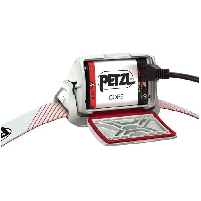 Lampe frontale - PETZL - ACTIK CORE - Peche / Navigation - 600 lumens - Batterie rechargeable incluse - Rouge