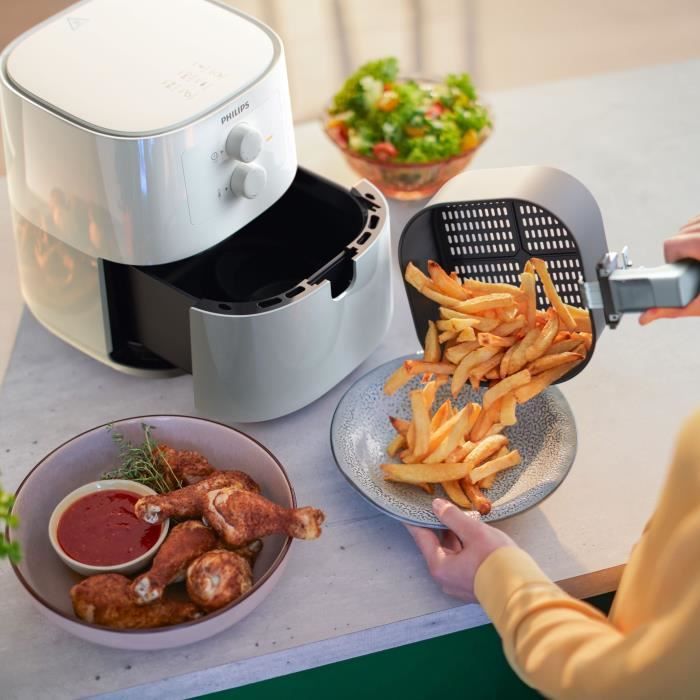 Friteuse sans huile - PHILIPS Airfryer 3000 Series HD9200/10 - 4,1L - Technologie Rapid Air - 7 préréglages - Blanc