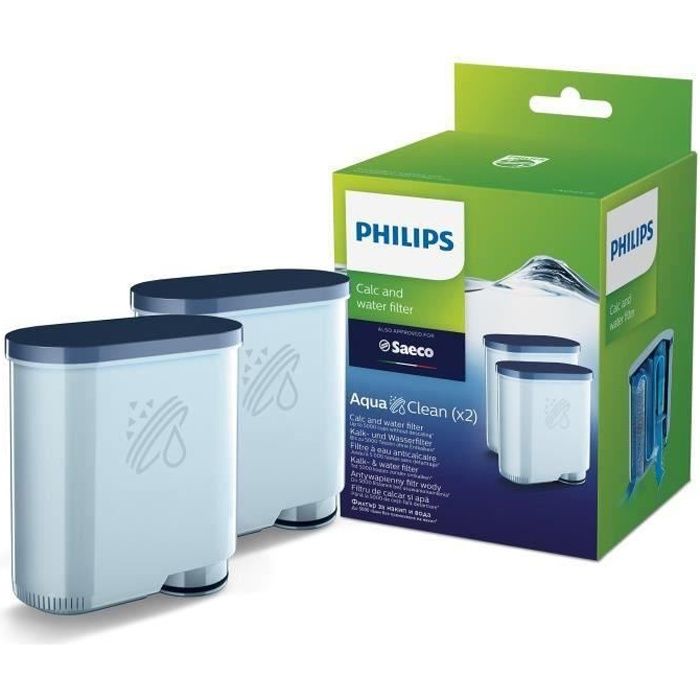 Cartouche de filtre PHILIPS CA6903/22 pour machine a café - Élimine naturellement le calcaire - Lot de 2 filtres