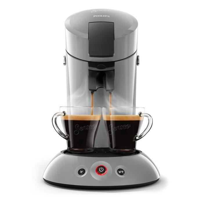 Machine a café dosette SENSEO ORIGINAL Philips HD6553/71, Booster d'arômes, Crema Plus (mousse plus dense), 1 a 2 tasses, Gris