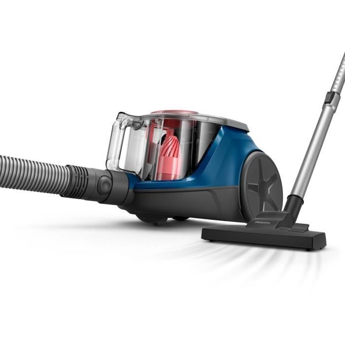 PHILIPS XB2123/09 - Aspirateur Traineau sans sac - 850 W - Compact - 1,3 L - Bleu foncé / Peche