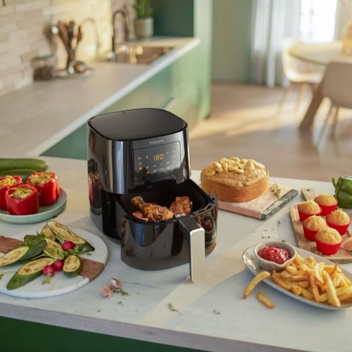 Friteuse sans huile - PHILIPS - Airfryer HD9252/70 Série 3000 - 4.1L - Technologie Rapid Air - 7 préréglages - Noir