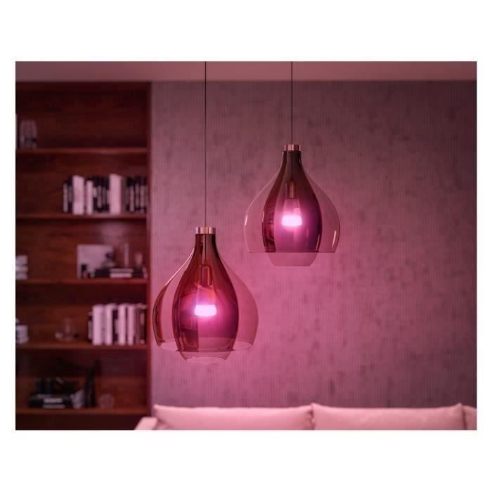 Philips Hue - Kit démarrage ampoule LED connectée White - 10,5W - Lot 2 E27 - Télécommande Hue