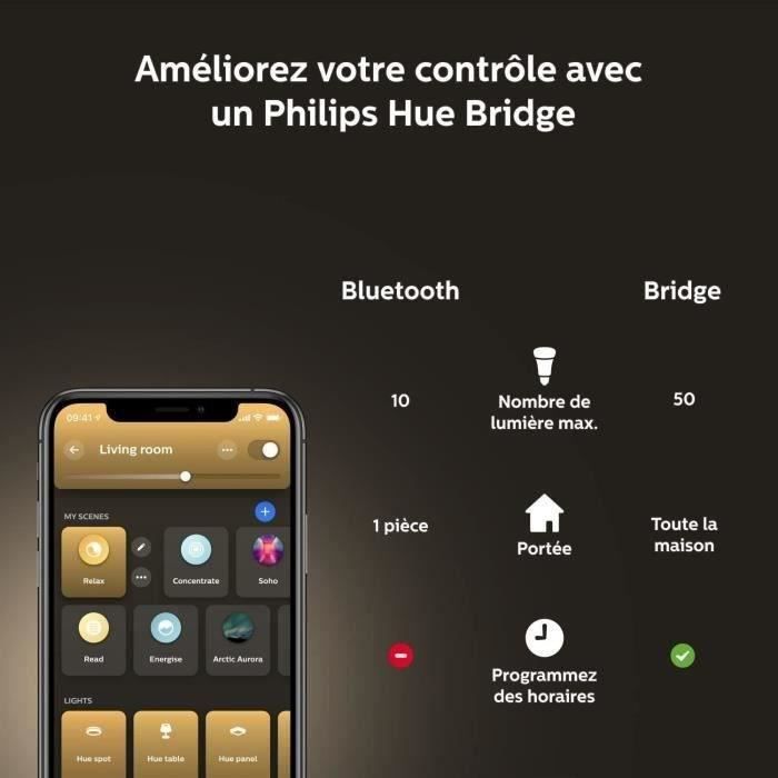 Philips Hue White Ambiance, ampoule LED connectée E27, équivalent 60W, 800 lumen, Pack de 4, compatible Bluetooth