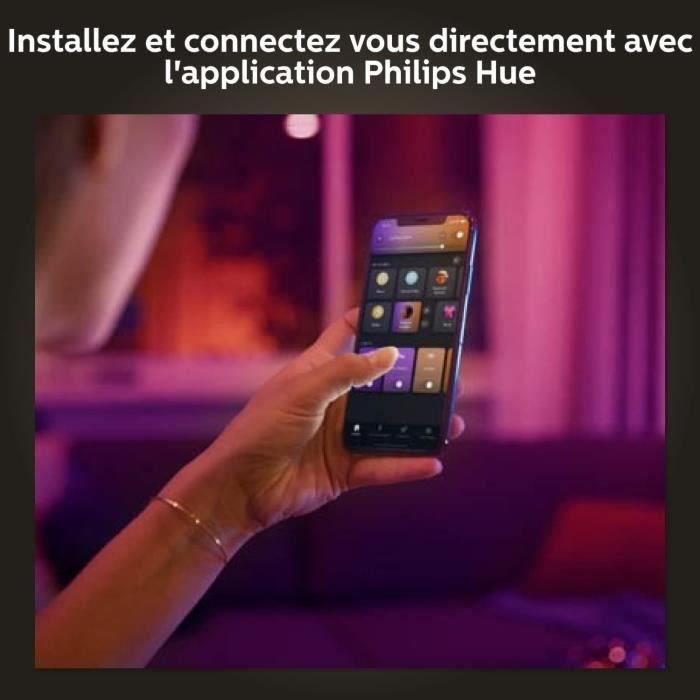 Philips Hue White & Color Ambiance, ampoule LED connectée E27, équivalent 60W, 800 lumen, Pack de 4, compatible Bluetooth