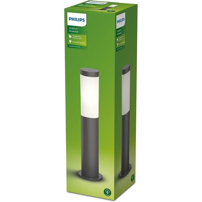 Borne extérieure PHILIPS Utrecht - Métal - LED - 1x20W - Gris - Contemporain - Design