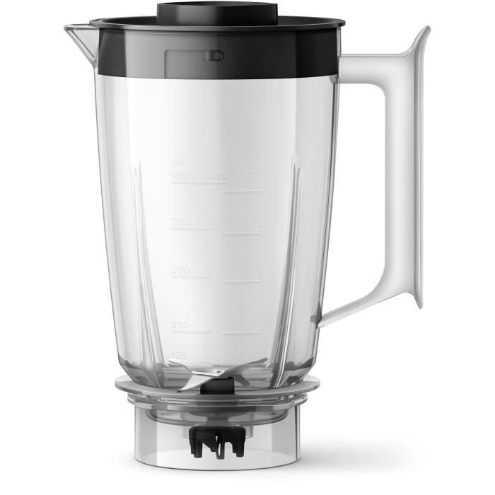 PHILIPS Blender Daily HR2041/41, 450W, 4 lames ProBlend 4, Bol plastique de 1,9L, Gourde, 1 vitesse + pulse, Noir