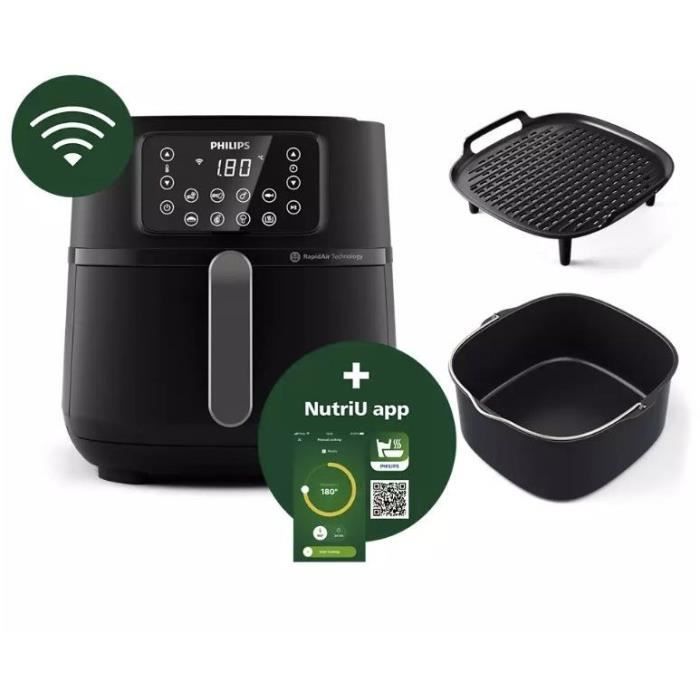 Friteuse sans huile - PHILIPS - Airfryer Connecté XXL HD9285/96 Série 5000 - 7,2L - 16 préréglages - Noir