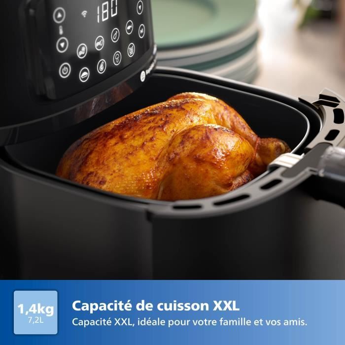 Friteuse sans huile - PHILIPS - Airfryer Connecté XXL HD9285/96 Série 5000 - 7,2L - 16 préréglages - Noir