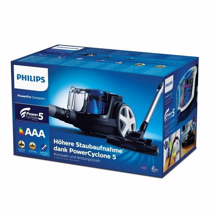 Aspirateur traineau sans sac - PHILIPS FC9331/09 - 900 W - 1,5 L - Noir intense et bleu