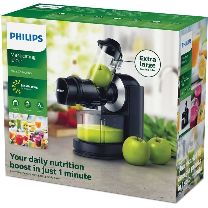 Extracteur de Jus Philips Viva HR1889/70 - Cheminée XL - Nettoyage rapide - Pichet 1L - Noir