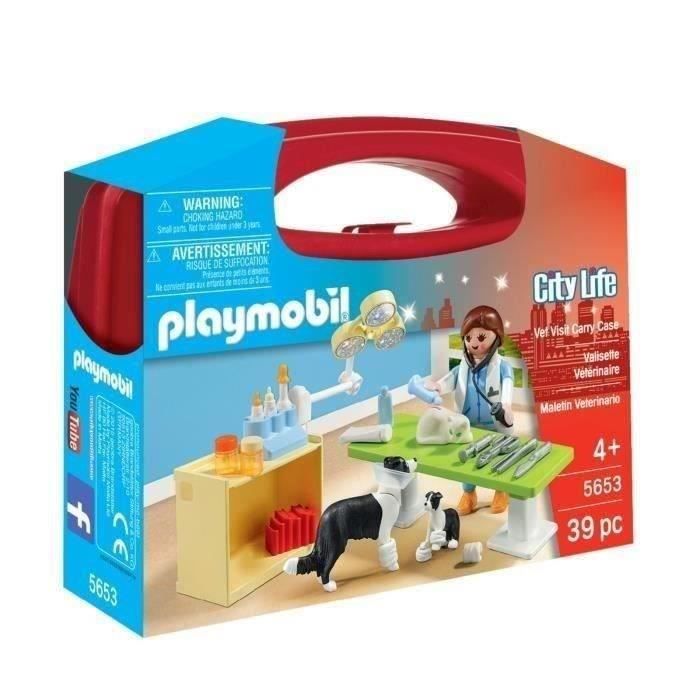 PLAYMOBIL 5653 Valisette Vétérinaire - City Life - Jeu de rôle créatif - Des 4 ans