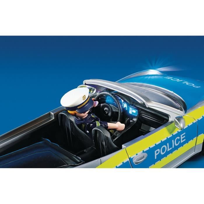 PLAYMOBIL 70066 Porsche 911 Carrera 4S Police - 2 policiers et accessoires - Effets sonores et lumineux