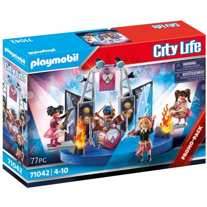 PLAYMOBIL - 71042 - City Life L'école - Groupe de rock - Promo pack musiciens