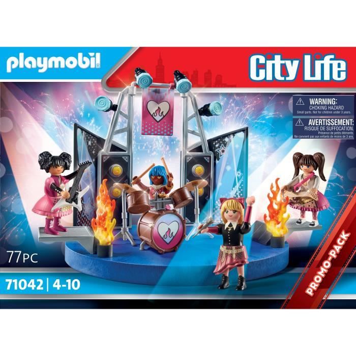 PLAYMOBIL - 71042 - City Life L'école - Groupe de rock - Promo pack musiciens