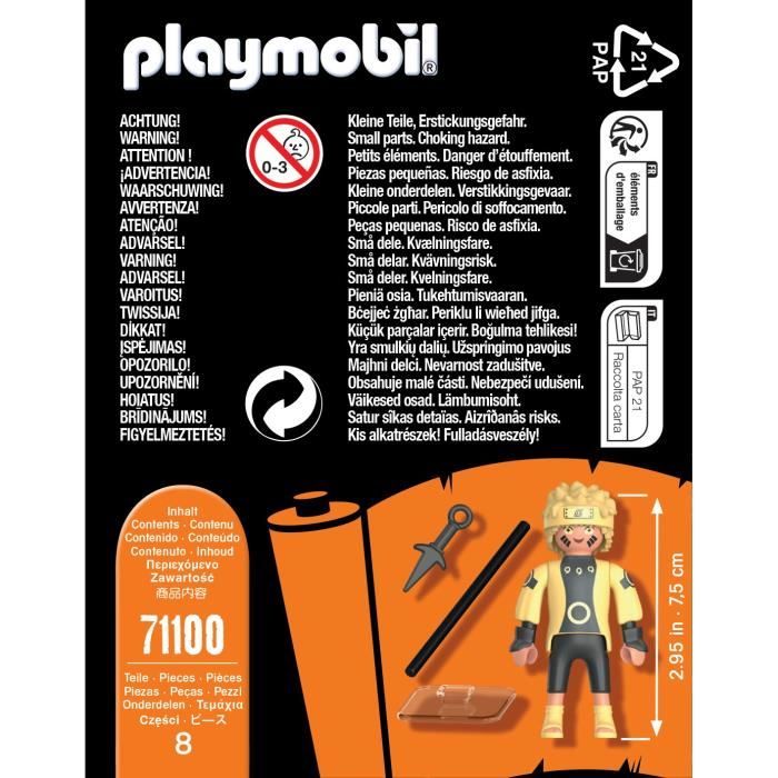 PLAYMOBIL - Naruto Shippuden - Naruto Rikudou Sennin Mode - Figurine de Collection avec Accessoires