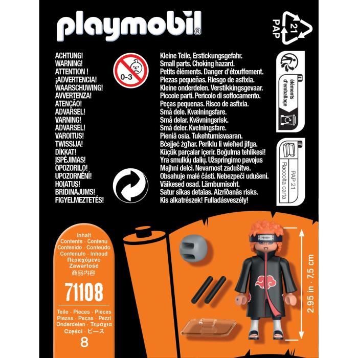 PLAYMOBIL - 71108 - Pain - Naruto Shippuden - Personnage de manga ninja avec accessoires