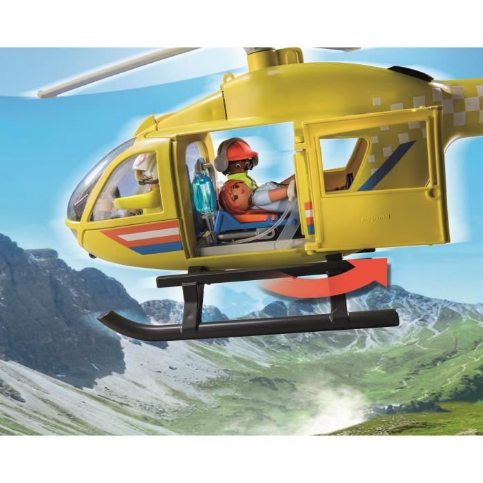 PLAYMOBIL 71203 Hélicoptere de secours, Figurine, City Action Les Secouristes