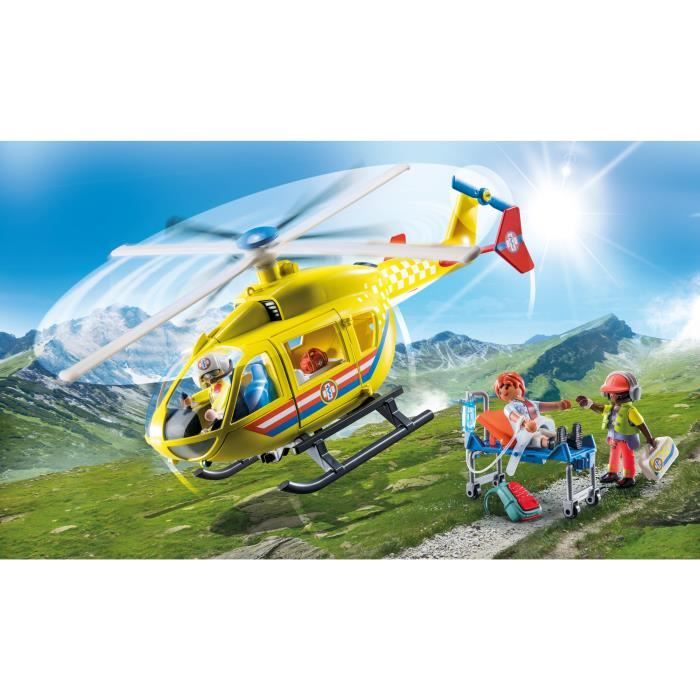 PLAYMOBIL 71203 Hélicoptere de secours, Figurine, City Action Les Secouristes