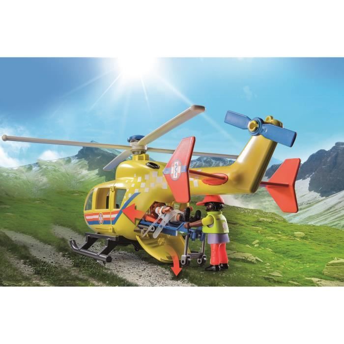 PLAYMOBIL 71203 Hélicoptere de secours, Figurine, City Action Les Secouristes